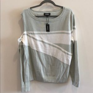 NWT. Express. Cold shoulder sweater mint green L